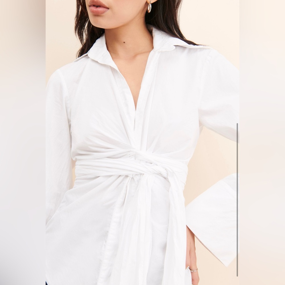 Anthro White Women's wrap top